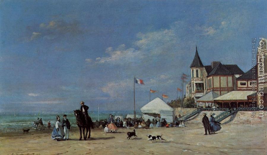Eugene Boudin : The Trouville Beach Eugene Boudin : The Trouville Beach